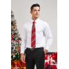 imageHISDERN Christmas Ties for Men Holiday Festival Funny Tie and Pocket Square Set Vacation Xmas Party Necktie HandkerchiefB1 Red  Green  White