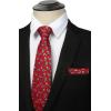 imageHISDERN Christmas Ties for Men Holiday Festival Funny Tie and Pocket Square Set Vacation Xmas Party Necktie HandkerchiefB6 Red  Sock Candy