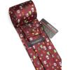 imageHISDERN Christmas Ties for Men Holiday Festival Funny Tie and Pocket Square Set Vacation Xmas Party Necktie HandkerchiefB9 Burgundy