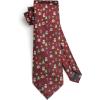 imageHISDERN Christmas Ties for Men Holiday Festival Funny Tie and Pocket Square Set Vacation Xmas Party Necktie HandkerchiefB9 Burgundy
