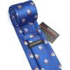 imageHISDERN Christmas Ties for Men Holiday Festival Funny Tie and Pocket Square Set Vacation Xmas Party Necktie HandkerchiefC1 Royal Blue  Snowman