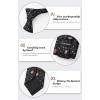 imageHISDERN Christmas Ties for Men Holiday Festival Funny Tie and Pocket Square Set Vacation Xmas Party Necktie HandkerchiefD2 Black  Snowman