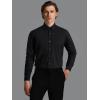 imageHISDERN Mens Business Dress Shirts Long Sleeve Casual Button Down Shirt Formal Inner Collar Contrast Shirt for Men WeddingAll Black