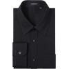 imageHISDERN Mens Business Dress Shirts Long Sleeve Casual Button Down Shirt Formal Inner Collar Contrast Shirt for Men WeddingAll Black