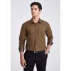 imageHISDERN Mens Business Dress Shirts Long Sleeve Casual Button Down Shirt Formal Inner Collar Contrast Shirt for Men WeddingDark Brown  Paisley