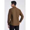imageHISDERN Mens Business Dress Shirts Long Sleeve Casual Button Down Shirt Formal Inner Collar Contrast Shirt for Men WeddingDark Brown  Paisley
