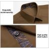 imageHISDERN Mens Business Dress Shirts Long Sleeve Casual Button Down Shirt Formal Inner Collar Contrast Shirt for Men WeddingDark Brown  Paisley