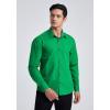 imageHISDERN Mens Business Dress Shirts Long Sleeve Casual Button Down Shirt Formal Inner Collar Contrast Shirt for Men WeddingHunter Green
