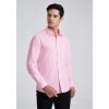 imageHISDERN Mens Business Dress Shirts Long Sleeve Casual Button Down Shirt Formal Inner Collar Contrast Shirt for Men WeddingPink  Hot Pink