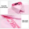 imageHISDERN Mens Business Dress Shirts Long Sleeve Casual Button Down Shirt Formal Inner Collar Contrast Shirt for Men WeddingPink  Hot Pink