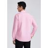 imageHISDERN Mens Business Dress Shirts Long Sleeve Casual Button Down Shirt Formal Inner Collar Contrast Shirt for Men WeddingPink  Hot Pink