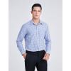 imageHISDERN Mens Casual Dress Shirts Plaid Button Down Shirt Long Sleeve Formal Business Gingham Shirt for MenBlue Gingham