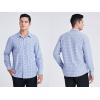 imageHISDERN Mens Casual Dress Shirts Plaid Button Down Shirt Long Sleeve Formal Business Gingham Shirt for MenBlue Gingham
