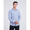 imageHISDERN Mens Casual Dress Shirts Plaid Button Down Shirt Long Sleeve Formal Business Gingham Shirt for MenBlue Gingham