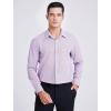 imageHISDERN Mens Casual Dress Shirts Plaid Button Down Shirt Long Sleeve Formal Business Gingham Shirt for MenPurple Striped
