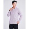 imageHISDERN Mens Casual Dress Shirts Plaid Button Down Shirt Long Sleeve Formal Business Gingham Shirt for MenPurple Striped