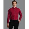 imageHISDERN Mens Dress Shirts Long Sleeve Button Down Shirts for Men Casual Solid Formal Business Regular Fit Shirt with PocketBurgundy Red