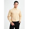 imageHISDERN Mens Dress Shirts Long Sleeve Button Down Shirts for Men Casual Solid Formal Business Regular Fit Shirt with PocketChampagne