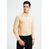 imageHISDERN Mens Dress Shirts Long Sleeve Button Down Shirts for Men Casual Solid Formal Business Regular Fit Shirt with PocketChampagne