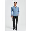 imageHISDERN Mens Dress Shirts Long Sleeve Button Down Shirts for Men Casual Solid Formal Business Regular Fit Shirt with PocketDusty Blue