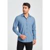 imageHISDERN Mens Dress Shirts Long Sleeve Button Down Shirts for Men Casual Solid Formal Business Regular Fit Shirt with PocketDusty Blue
