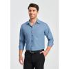 imageHISDERN Mens Dress Shirts Long Sleeve Button Down Shirts for Men Casual Solid Formal Business Regular Fit Shirt with PocketDusty Blue