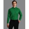 imageHISDERN Mens Dress Shirts Long Sleeve Button Down Shirts for Men Casual Solid Formal Business Regular Fit Shirt with PocketEmerald Green