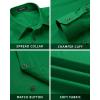 imageHISDERN Mens Dress Shirts Long Sleeve Button Down Shirts for Men Casual Solid Formal Business Regular Fit Shirt with PocketEmerald Green