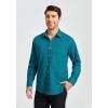 imageHISDERN Mens Dress Shirts Long Sleeve Button Down Shirts for Men Casual Solid Formal Business Regular Fit Shirt with PocketLight Teal