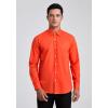 imageHISDERN Mens Dress Shirts Long Sleeve Button Down Shirts for Men Casual Solid Formal Business Regular Fit Shirt with PocketOrange