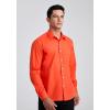 imageHISDERN Mens Dress Shirts Long Sleeve Button Down Shirts for Men Casual Solid Formal Business Regular Fit Shirt with PocketOrange