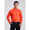 imageHISDERN Mens Dress Shirts Long Sleeve Button Down Shirts for Men Casual Solid Formal Business Regular Fit Shirt with PocketOrange