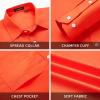 imageHISDERN Mens Dress Shirts Long Sleeve Button Down Shirts for Men Casual Solid Formal Business Regular Fit Shirt with PocketOrange