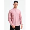 imageHISDERN Mens Dress Shirts Long Sleeve Button Down Shirts for Men Casual Solid Formal Business Regular Fit Shirt with PocketRose Pink