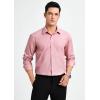 imageHISDERN Mens Dress Shirts Long Sleeve Button Down Shirts for Men Casual Solid Formal Business Regular Fit Shirt with PocketRose Pink