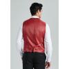 imageHISDERN Mens Suit Vest Business Formal Dress Vests for Men Solid Color Casual Wedding Tuxedo Party WaistcoatA08 Suit Vest Burgundy