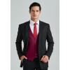 imageHISDERN Mens Suit Vest Business Formal Dress Vests for Men Solid Color Casual Wedding Tuxedo Party WaistcoatA08 Suit Vest Burgundy