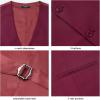 imageHISDERN Mens Suit Vest Business Formal Dress Vests for Men Solid Color Casual Wedding Tuxedo Party WaistcoatA08 Suit Vest Burgundy