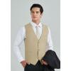 imageHISDERN Mens Suit Vest Business Formal Dress Vests for Men Solid Color Casual Wedding Tuxedo Party WaistcoatA09 Suit Vest Champagne