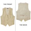 imageHISDERN Mens Suit Vest Business Formal Dress Vests for Men Solid Color Casual Wedding Tuxedo Party WaistcoatA09 Suit Vest Champagne