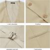 imageHISDERN Mens Suit Vest Business Formal Dress Vests for Men Solid Color Casual Wedding Tuxedo Party WaistcoatA09 Suit Vest Champagne