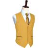 imageHISDERN Mens Suit Vest Business Suit Vests for Men Formal Slim Fit Solid Wedding Dress Waistcoat for VNeck Tuxedo VestGoldflap Pocket