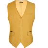 imageHISDERN Mens Suit Vest Business Suit Vests for Men Formal Slim Fit Solid Wedding Dress Waistcoat for VNeck Tuxedo VestGoldflap Pocket