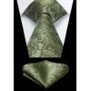 imageHISDERN Mens Vest Tie Set Paisley Floral Jacquard Necktie Pocket Square 3PCS Waistcoat for Suit or Tuxedo Wedding PartyCgreen 2