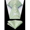 imageHISDERN Mens Vest Tie Set Paisley Floral Jacquard Necktie Pocket Square 3PCS Waistcoat for Suit or Tuxedo Wedding PartyCsage Green
