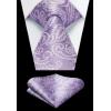 imageHISDERN Mens Vest Tie Set Paisley Floral Jacquard Necktie Pocket Square 3PCS Waistcoat for Suit or Tuxedo Wedding PartyPurple 1