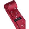 imageHISDERN Ties for Men Classic Animal Tie and Pocket Square Set Jacquard Woven Silk Neckties Handkerchief Wedding Party02deer  Burgundy