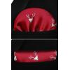 imageHISDERN Ties for Men Classic Animal Tie and Pocket Square Set Jacquard Woven Silk Neckties Handkerchief Wedding Party02deer  Burgundy