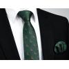 imageHISDERN Ties for Men Classic Animal Tie and Pocket Square Set Jacquard Woven Silk Neckties Handkerchief Wedding Party02deer  Dark Green