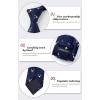 imageHISDERN Ties for Men Classic Animal Tie and Pocket Square Set Jacquard Woven Silk Neckties Handkerchief Wedding Party02deer  Navy Blue